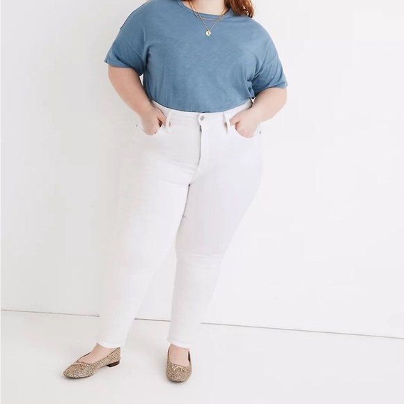 Madewell Plus High-Rise Skinny Jeans in Pure White 16w - Picture 1 of 6
